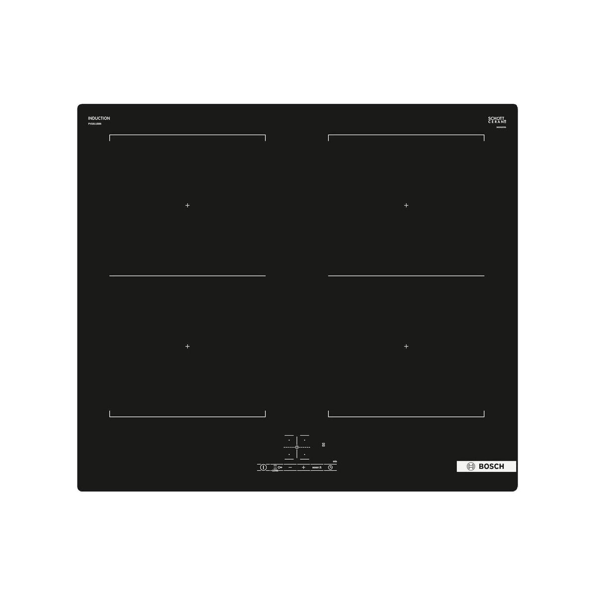 BOSCH PVQ611BB6E SERIE 4 PIANO COTTURA DA INCASSO A INDUZIONE 60CM 4 ZONE - NERO