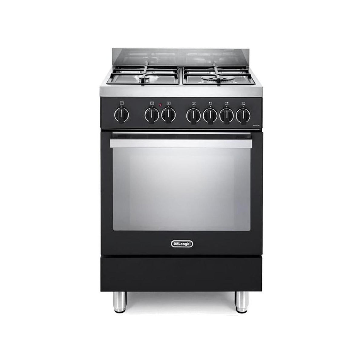 DE LONGHI PMA 66 L CUCINA 60X60 4 FUOCHI FORNO ELETTRICO 74LT 9 FUNZIONI NERO - PMX66L