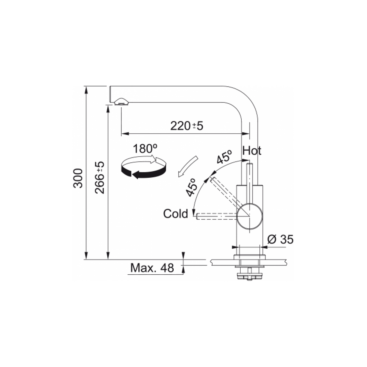 FRANKE 115.0706.985 MISCELATORE CANNA GIREVOLE - INOX