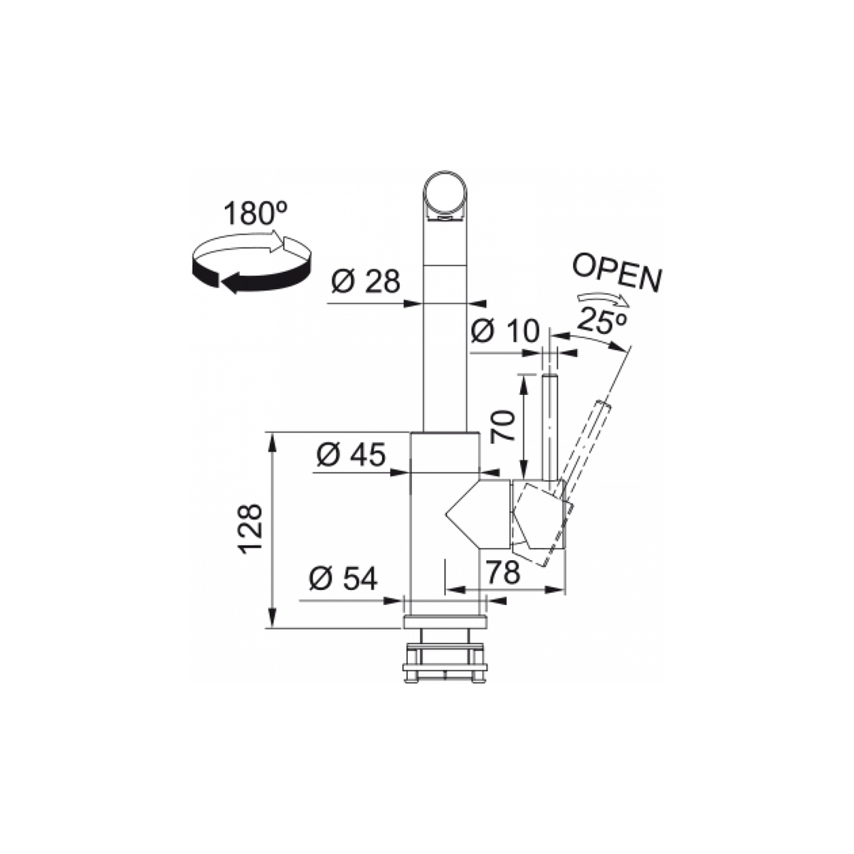 FRANKE 115.0706.985 MISCELATORE CANNA GIREVOLE - INOX