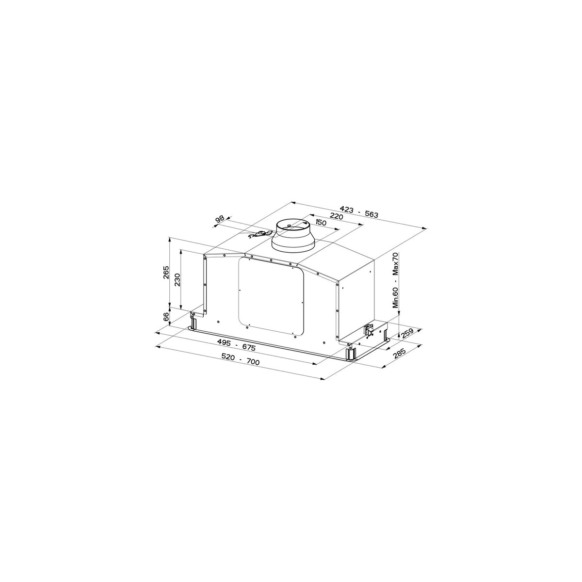 FABER 110.0456.216 CAPPA DA INCASSO 52 CM CLASSE A BIANCA
