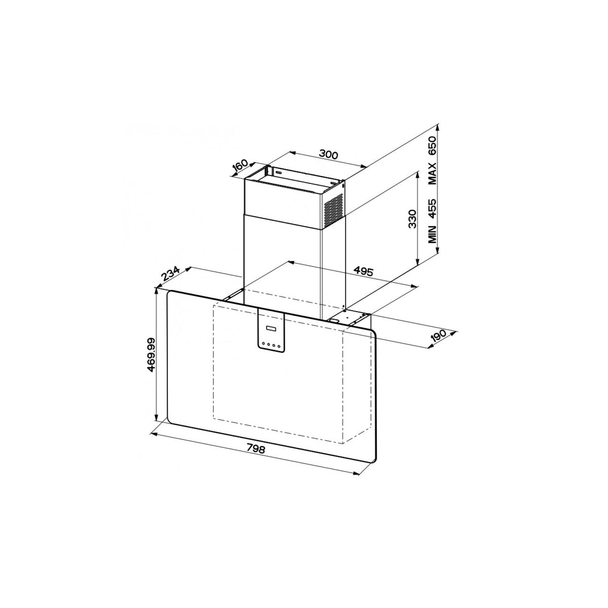 FABER 330.0597.524 CAPPA A PARETE 80CM CLASSE A - GRIGIO