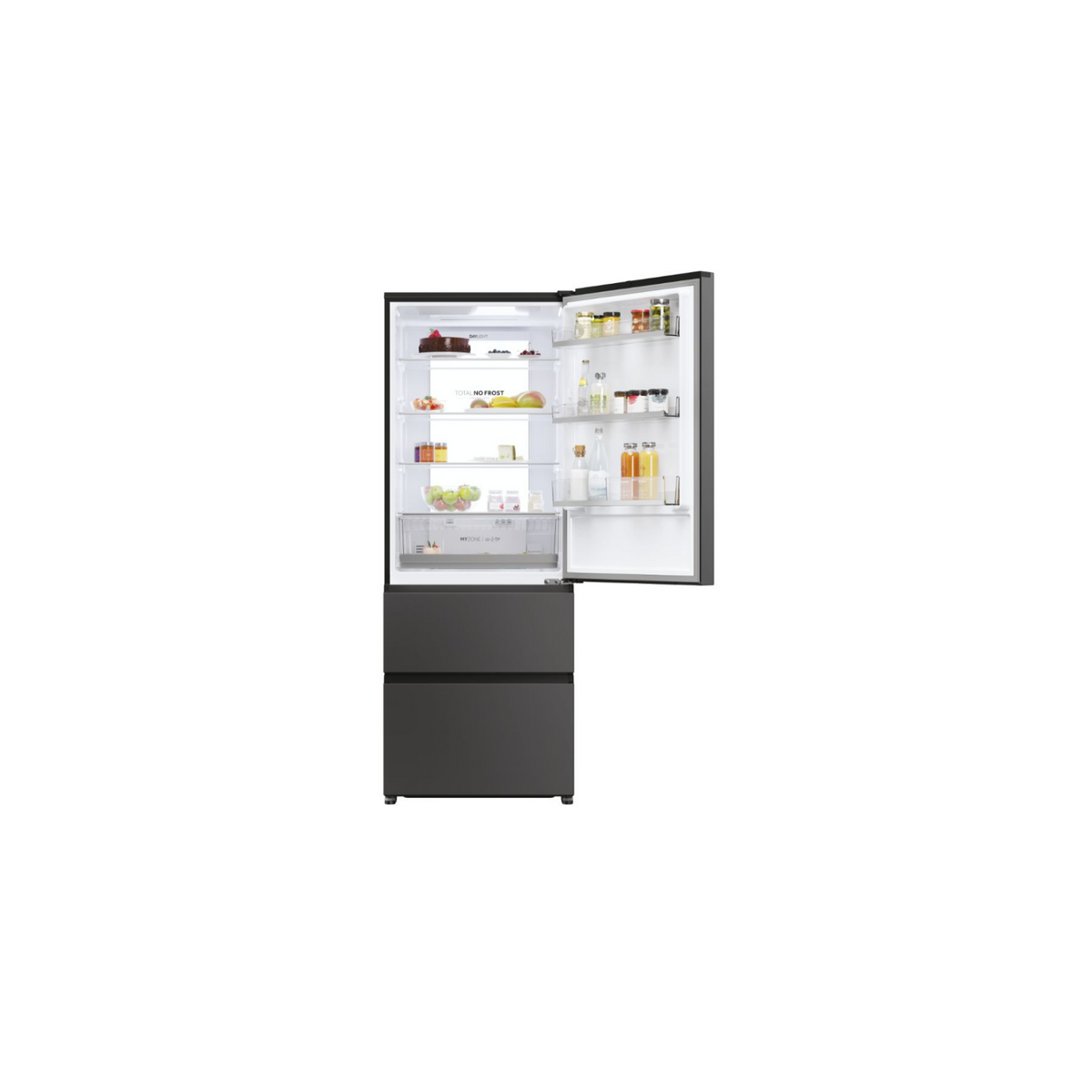 HAIER HTR5719ENPT FRIGORIFERO COMBINATO 3 PORTE 528 LT NO FROST CLASSE E NERO