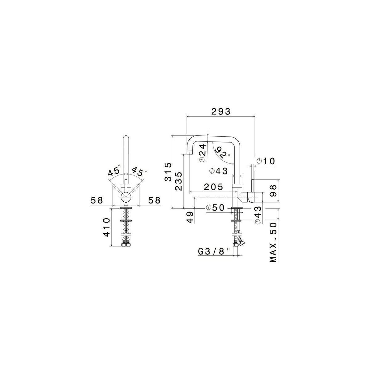 NEWFORM 63420X.50.050 MISCELATORE INOX