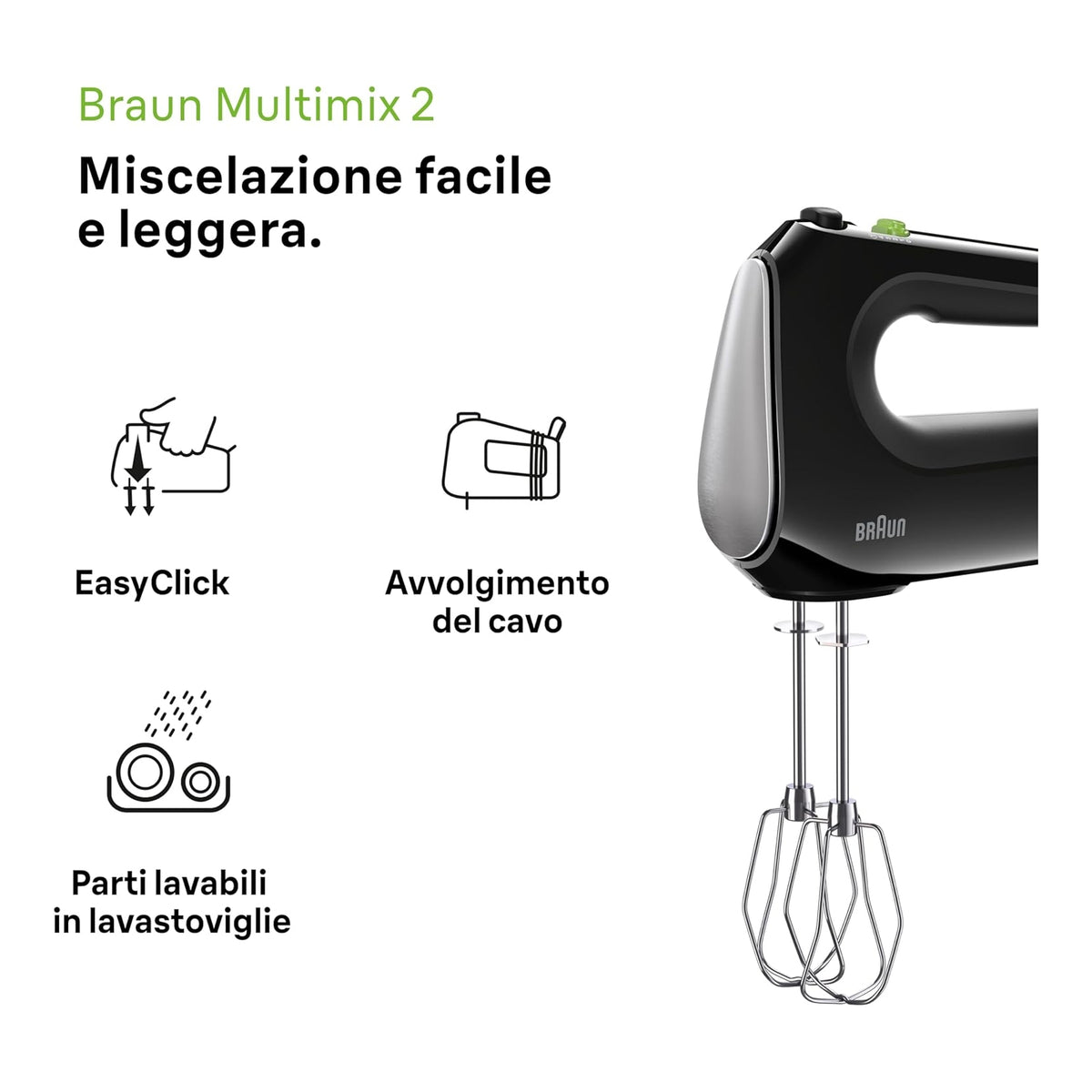 BRAUN HM2110BK SBATTITORE ELETTRICO 5 VELOCITA' - NERO