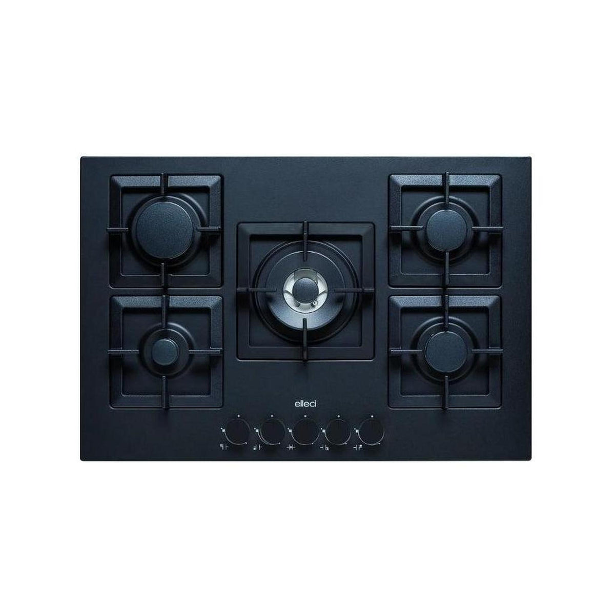 ELLECI PGSP75140CS PIANO COTTURA DA INCASSO 75CM 5 FUOCHI A GAS GRIGLIE GHISA COLORE NERO