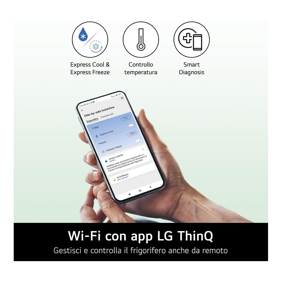 LG GMV860EPDE FRIGORIFERO 4 PORTE 530LT INSTAVIEW WIFI TOTAL NO FROST CLASSE E NERO