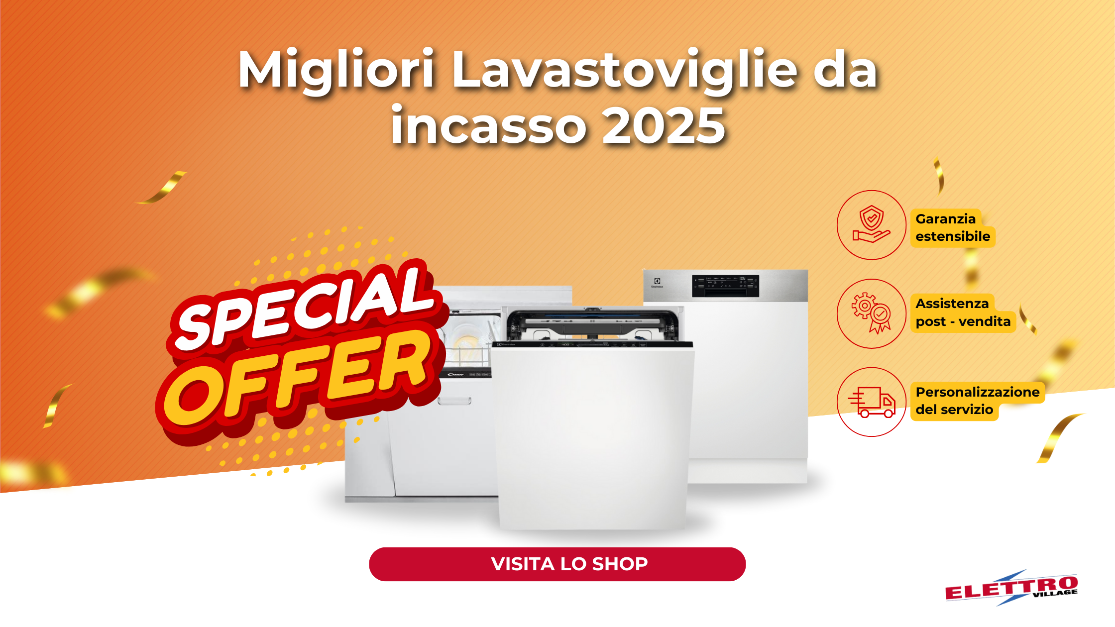 offerte speciali sulle migliori lavastoviglie da incasso 2025 su Elettrovillage